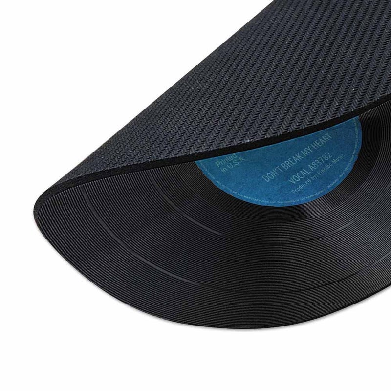 WIRESTER Non-Slip Round Mousepad, Vintage Vinyl Record Blue Mouse Pad for Home, Office and Gaming Desk - Image 3